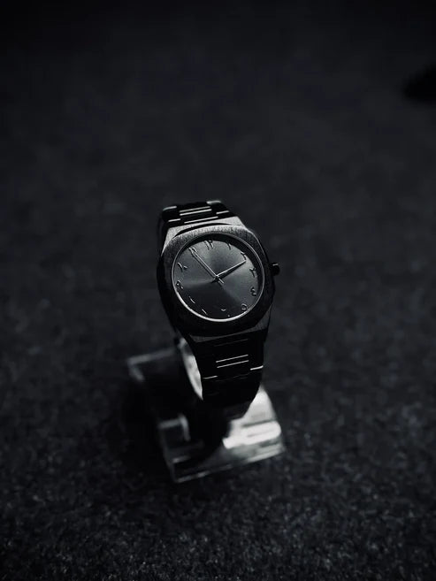 Real Stainless steel Arabic Black Watch