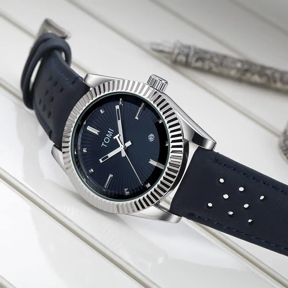 TOMI T-098 Men's Watch Date Quartz Round Shape Dial
