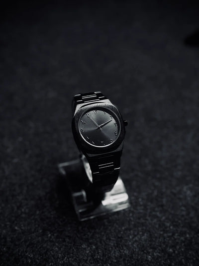 Real Stainless steel Arabic Black Watch